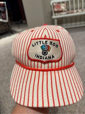 Vintage Homefield Little 500 Indiana Stripe Rope Cap - Red & White
